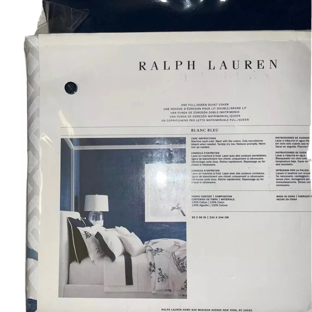 🎉HP🎉New! Ralph Lauren BlancBleu Fallon Floral SateenDuvet Queen+ 2 St Shams $615 - Picture 10 of 16